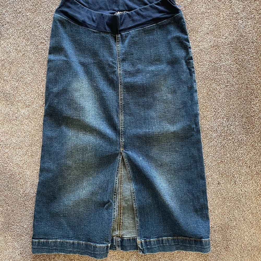 Maternity jean skirt